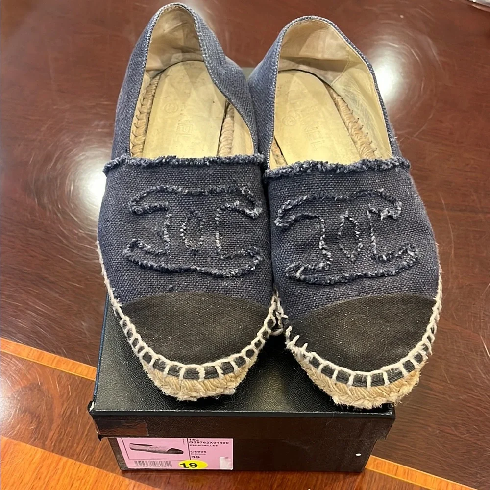 Chanel Navy Espadrilles